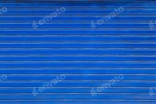 Preview: blue rolling metal door, horizontal striped background