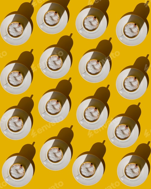 Preview: Pattern of coffee cup with hard shadows.