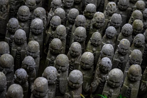 Preview: Jizo statues at the Hasedera Temple in Kamakura Japan. Guardian deities of children
