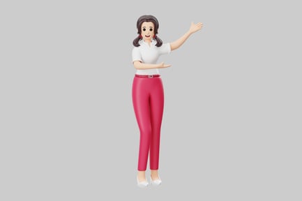 Preview: Cartoon woman presentation pose