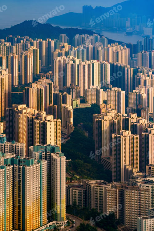 Preview: Hong Kong Downtown, China. Financial district in city in Asia. Skyscraper buildings