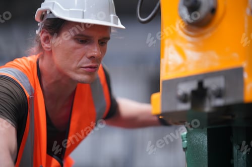 Preview: industrial factory employee working in metal manufacturing industry