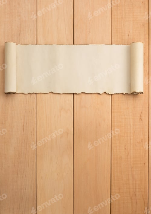 Preview: parchment scroll on wood