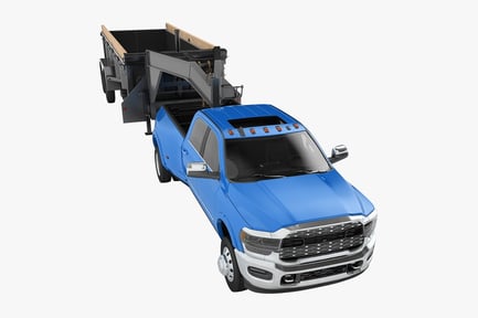 Preview: Blue Pickup Truck with Dump Trailer