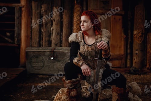 Preview: Viking girl. Reconstruction of a medieval scene