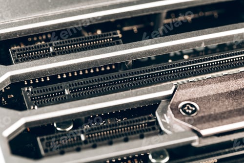 Preview: Close up of a electronic circuit board with processor
