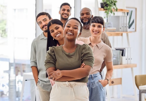 Preview: Shot of a group of businesspeople standing together in an office