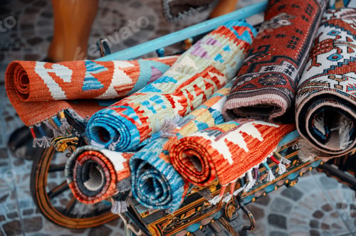Preview: Multiple carpets at the Grand Bazaar in Istanbul, Turkey