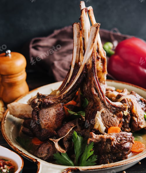 Preview: Roasted lamb chops with vegetables