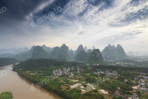 Preview: karst landform under the blue sky