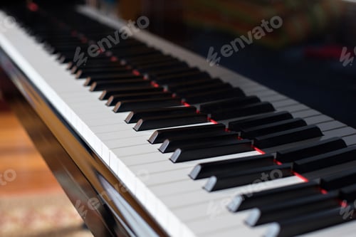 Preview: Closeup side view of piano