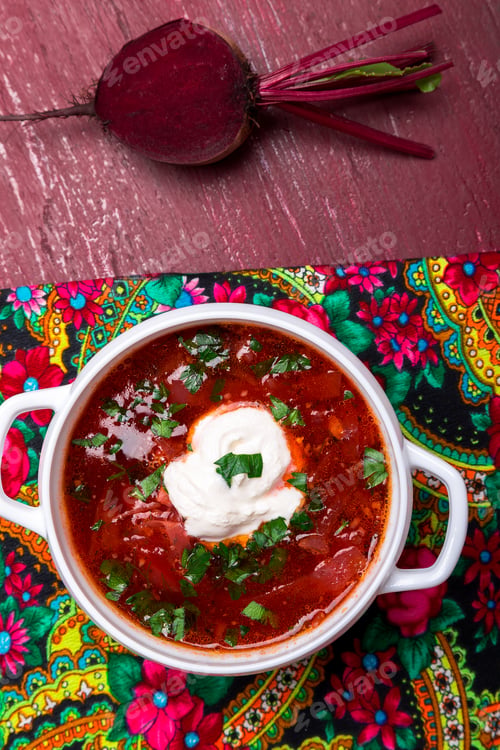 Preview: Ukrainian traditional borsch.