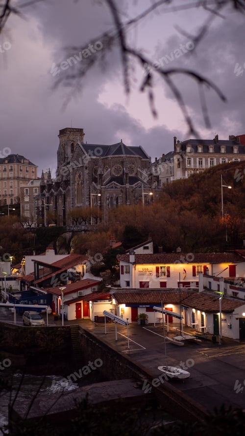 Preview: Scenic suburb with waterfront views in the distance: Biarritz Palace, France