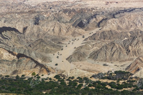 Preview: Aerial view of desert and rocks, Moon Valley, Namib Desert, Namibia