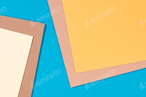 Preview: abstract modern, blue, yellow and beige background with copy space