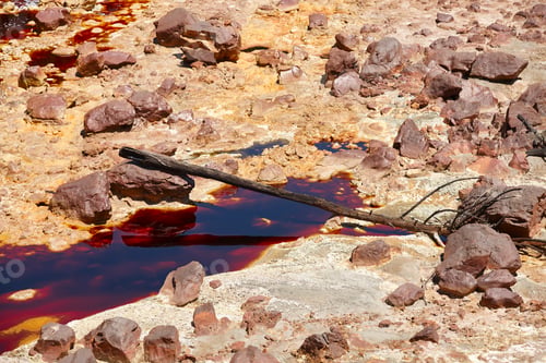 Preview: Ferruginous mineral waters. Riotinto opencast mine. Huelva, Andalucia. Spain