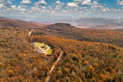Preview: Road trip travel in Appalachian mountains. Car driving on parkway through woods