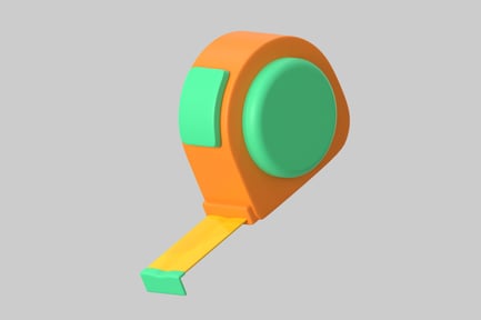 Preview: Tape measure with green button and yellow tape