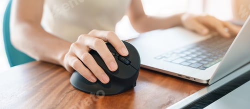 Preview: woman hand using computer ergonomic mouse