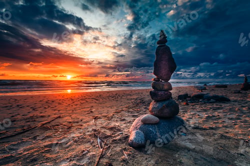 Preview: Beautiful sunset at the coast of the Baltic Sea, Lithuania