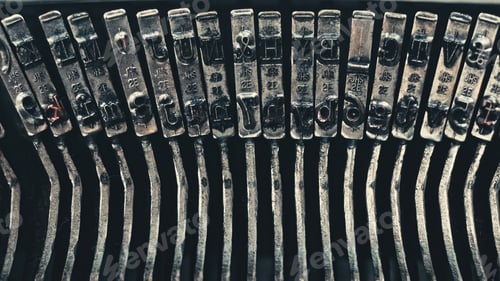 Preview: Letters and numbers on typo keys of an old manual typewriter