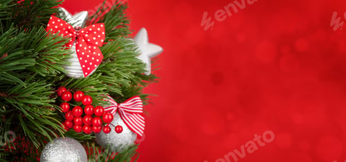 Preview: Christmas greeting card with fir tree