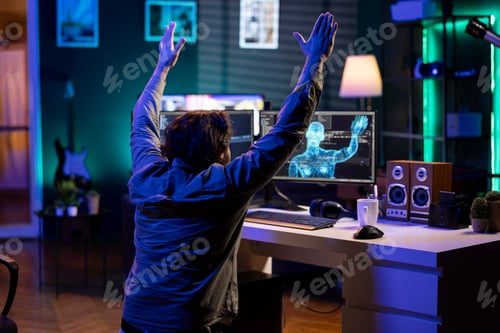 Preview: Deviant AI superintelligence enslaving programmer, forcing him to bow down