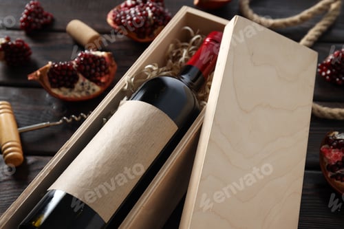 Preview: Pomegranate wine, gourmet alcohol drink, delicious beverage