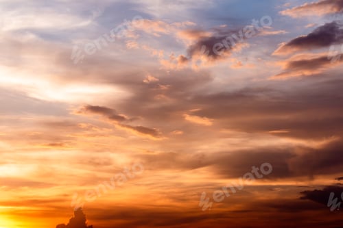 Preview: colorful dramatic sky with cloud at sunset