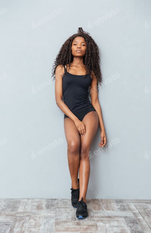 Preview: Full length portrait of a beautiful afro american woman
