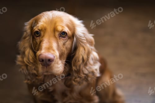 Preview: Portrait of a ginger dog. English Cocker Spaniel.