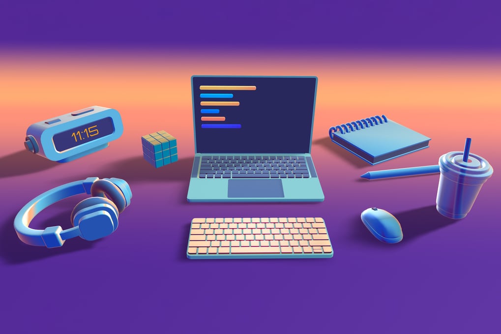 Coding Workstation 3D, Incl. developer & workstation - Envato