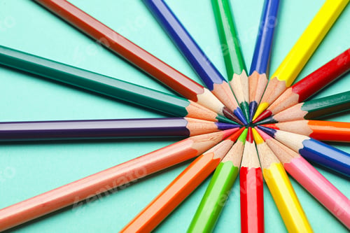 Preview: Collection of pencils on table. Color palette