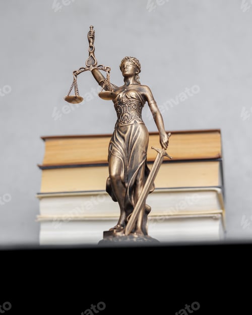Preview: themis goddess of justice statuette, symbol of law with scales and sword in his hands