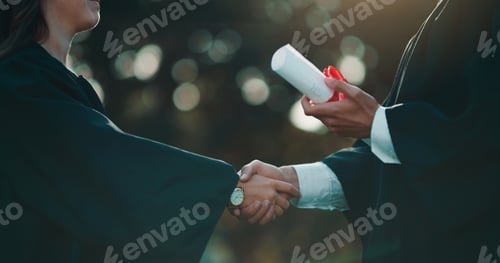 Preview: Shot of a student receiving her diploma on graduation day