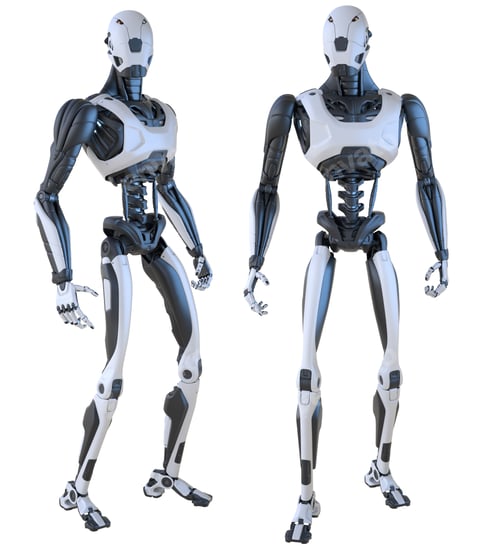 Preview: Robot android isolated on white