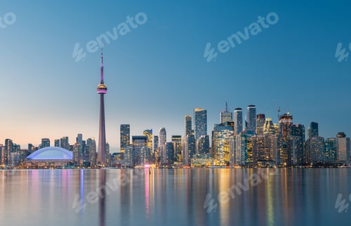 Vista previa: Toronto city skyline at night, Ontario, Canada
