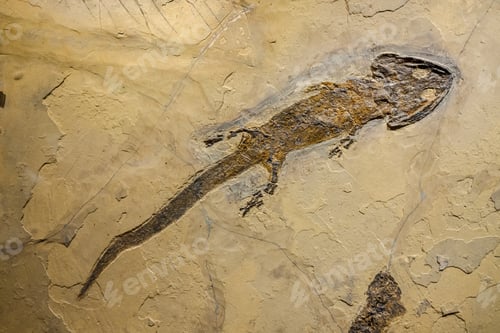Preview: Fossil of an amphibian, sclerocephalus auseris.