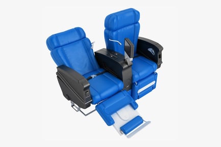 Preview: Luxury Airplane Seat: First Class Blue Leather