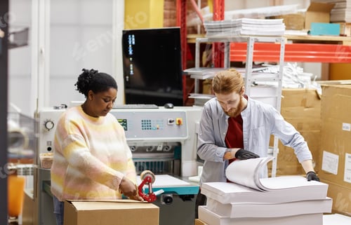 Preview: Workers Doing Quality Control at Printing Factory