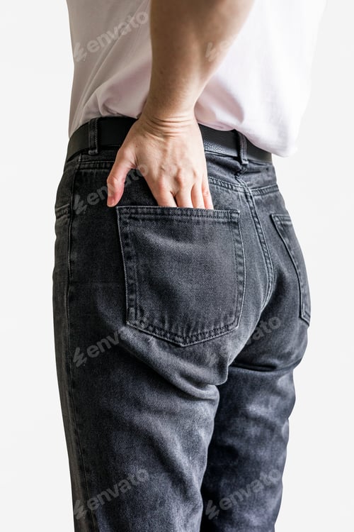 Preview: Woman in black jeans from behind
