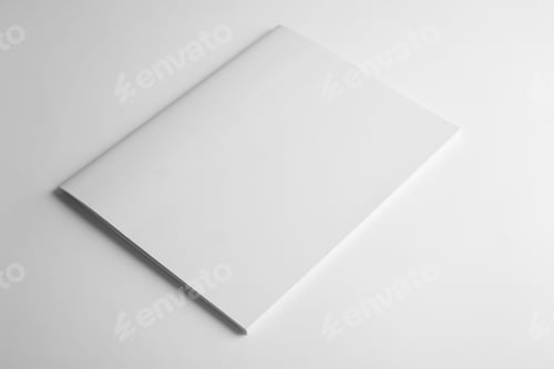 Vista previa: Blank book on white background. Mock up for design