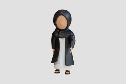 Preview: Muslim Woman 3D Character Arms Close to Body