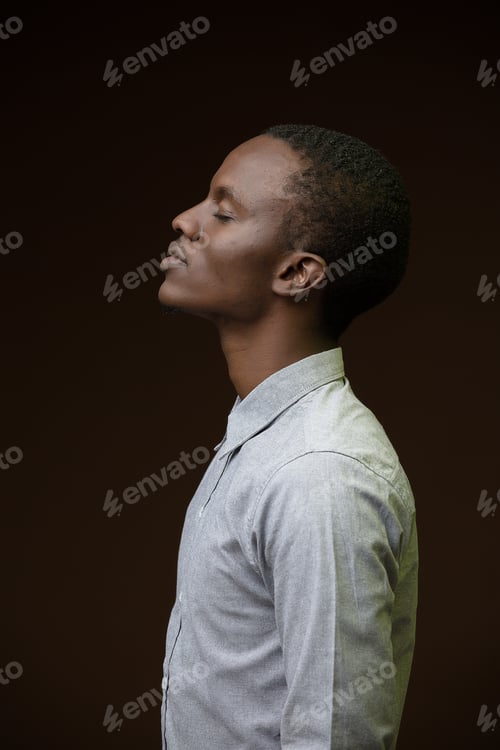Preview: Creative emotional Portraits of young mid-adult Kenyan black Male Man