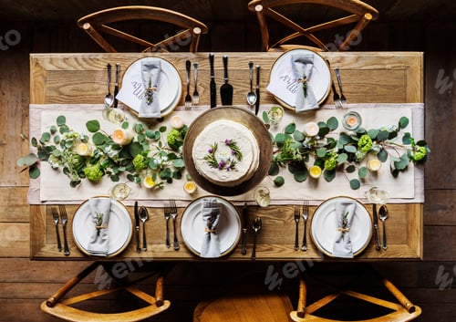 Preview: Elegant Restaurant Table Setting Service for Reception