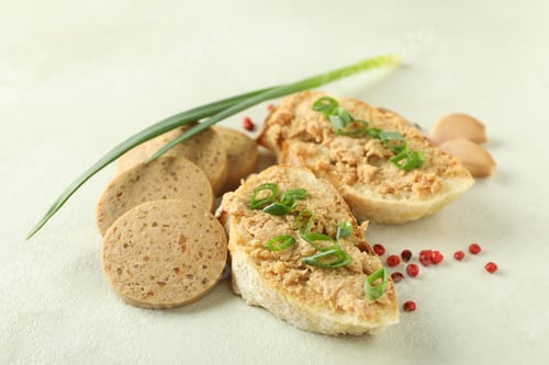 Preview: Concept of tasty food, liverwurst, close up