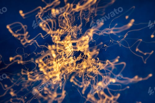 Preview: Abstract background in blue and yellow orange tones