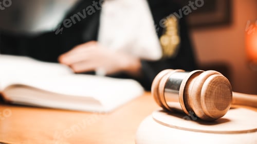 Preview: Judge In A Courtroom with hammer