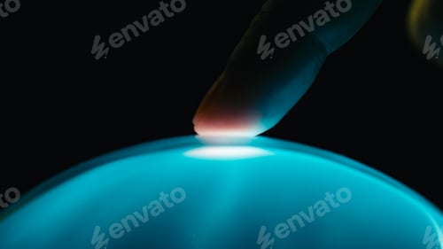 Preview: human finger interacts with artificial intelligence