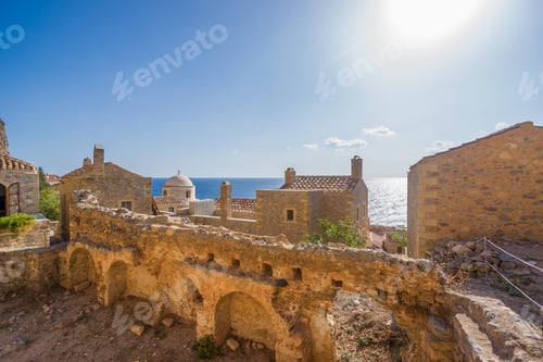Preview: The beautiful Byzantine castle town of Monemvasia in Laconia Peloponnese